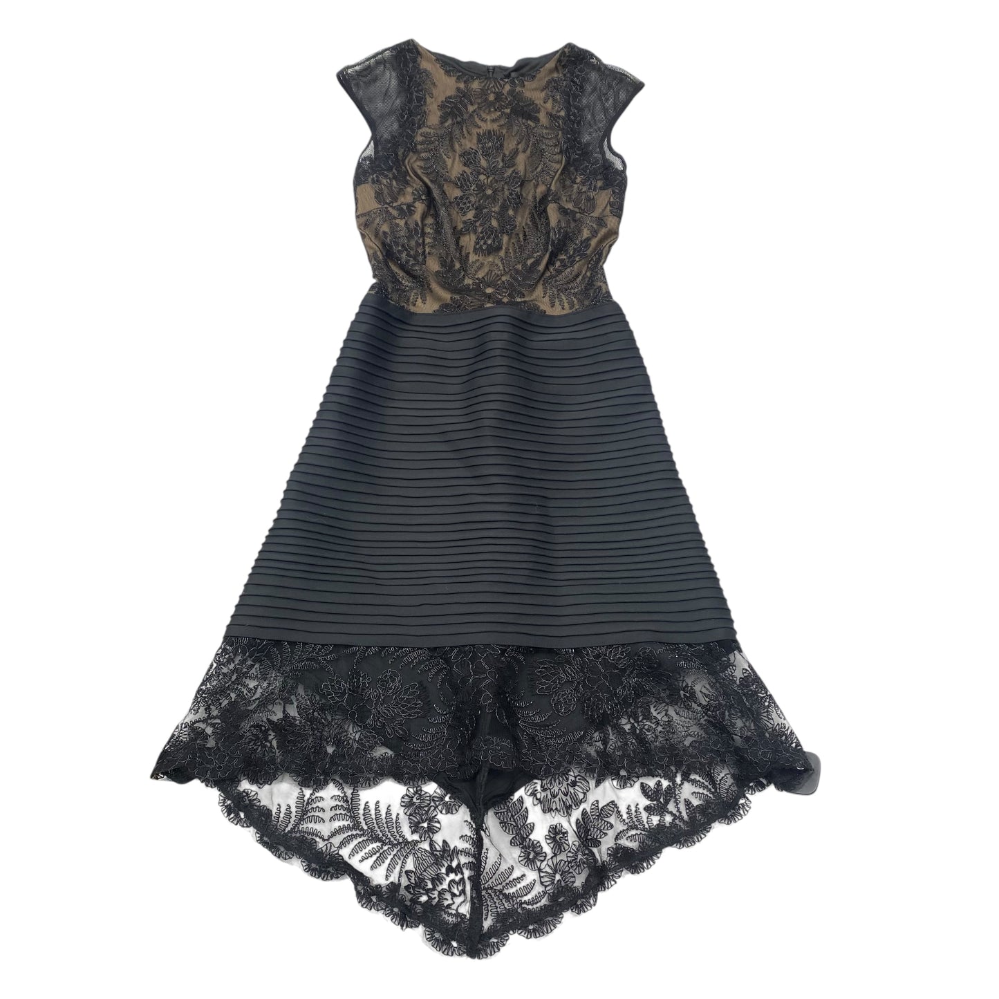 Dress Party Midi Designer By Tadashi Shoji In Black, Size:2