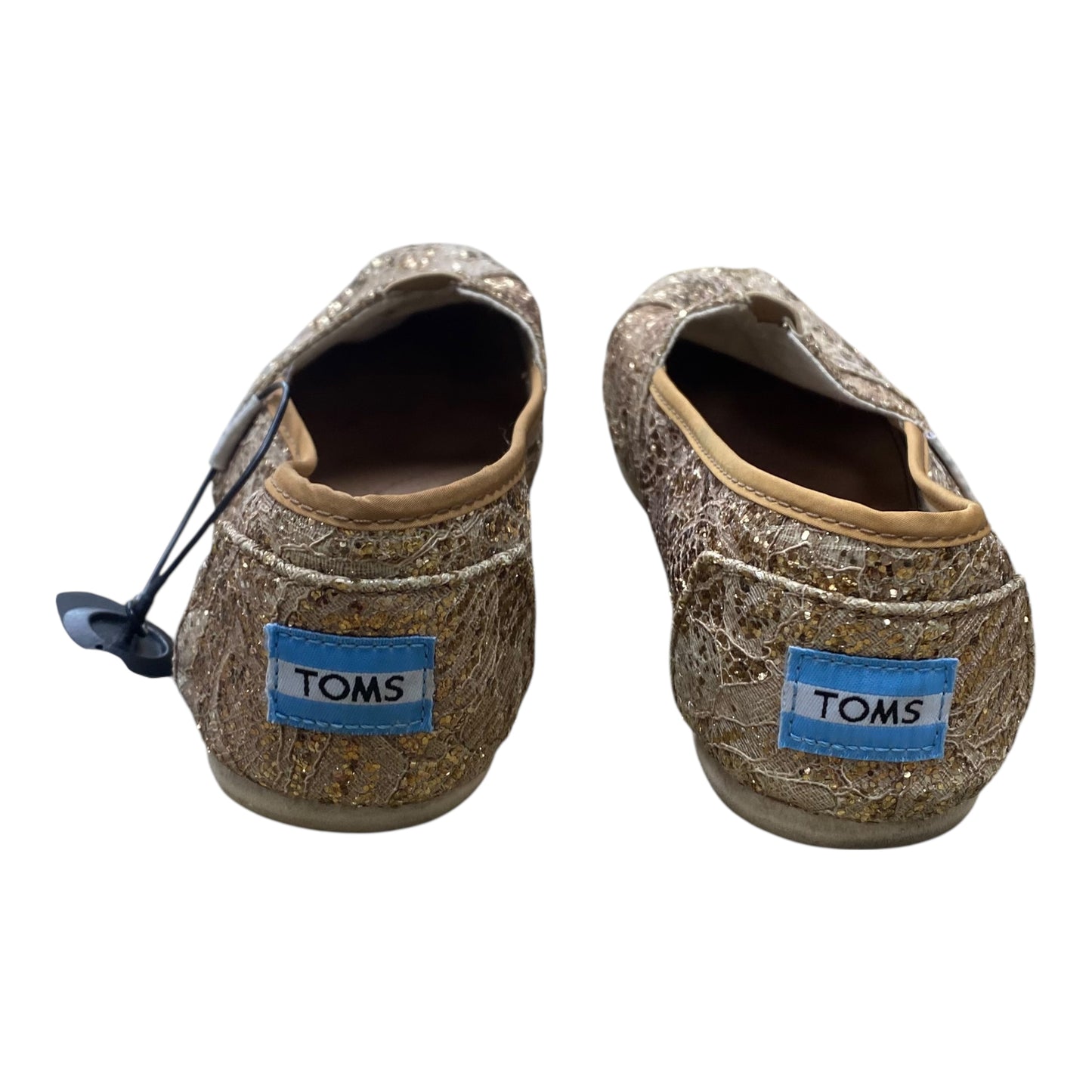 Shoes Flats By Toms In Gold, Size:8
