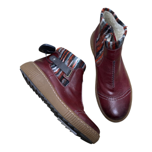 Boots Ankle Flats By Riekers In Red, Size:9