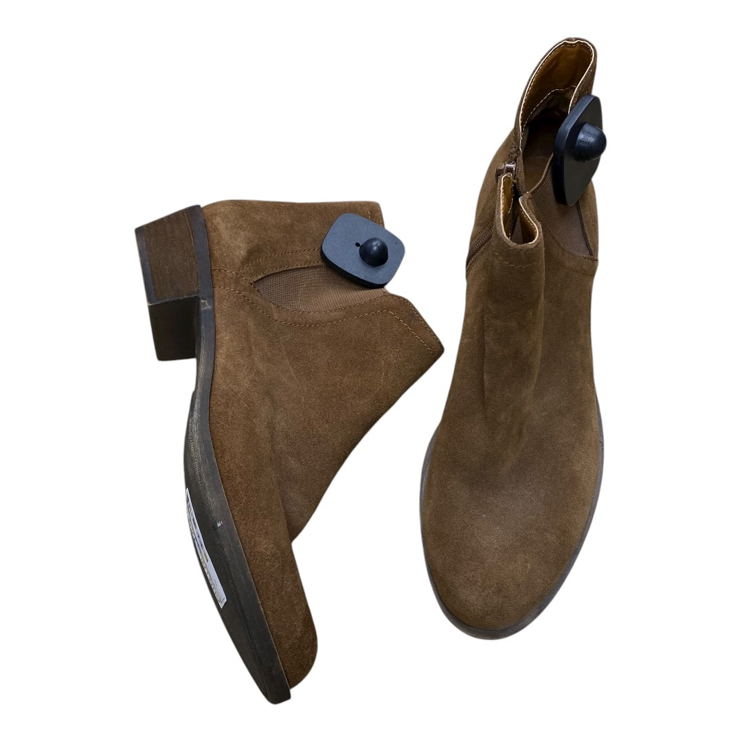 Boots Ankle Heels By Kensie In Brown, Size:10