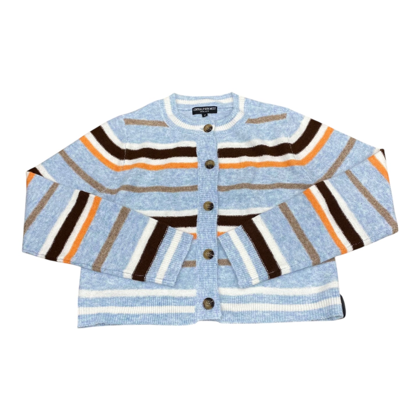 Sweater Cardigan By Central Park West In Striped Pattern, Size:M