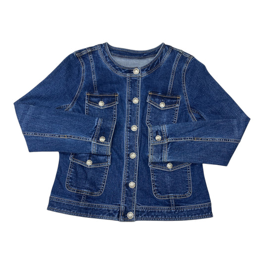 Jacket Denim By Talbots In Blue Denim, Size:M