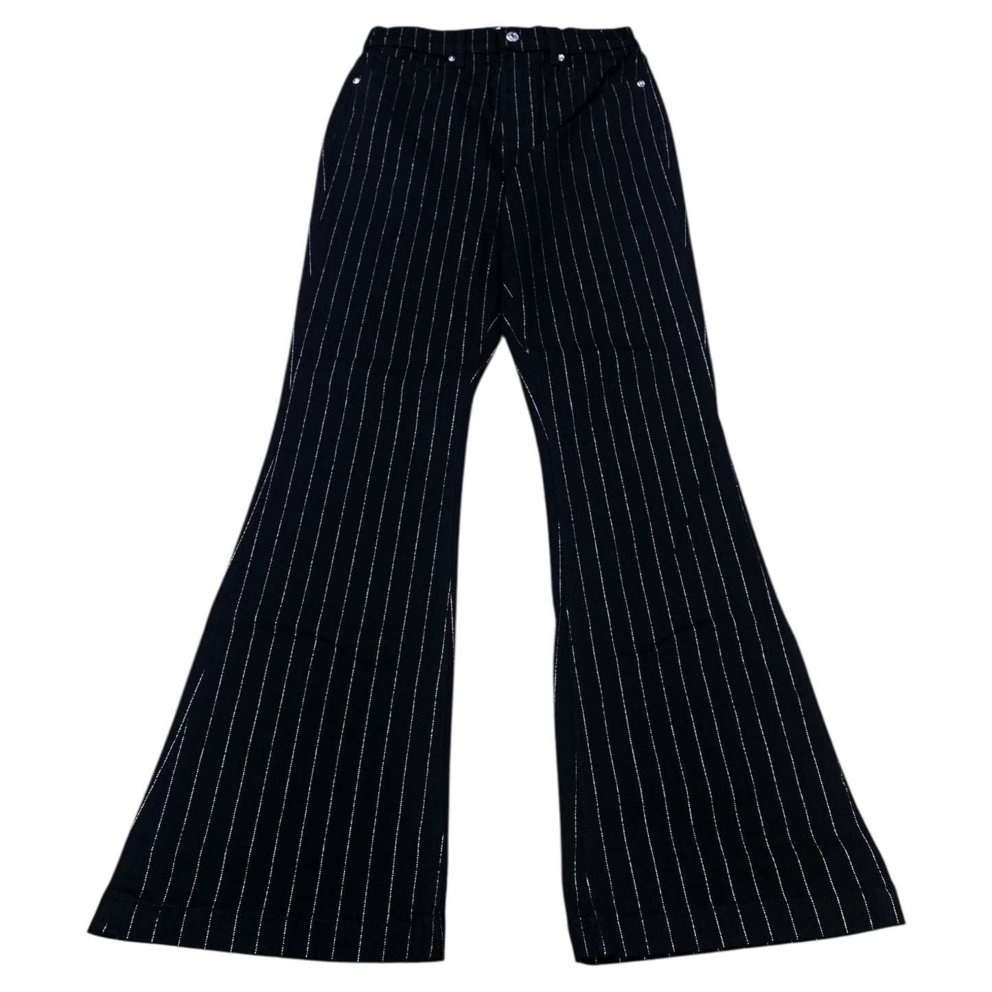 Jeans Flared By Loft In Black & Silver, Size:6