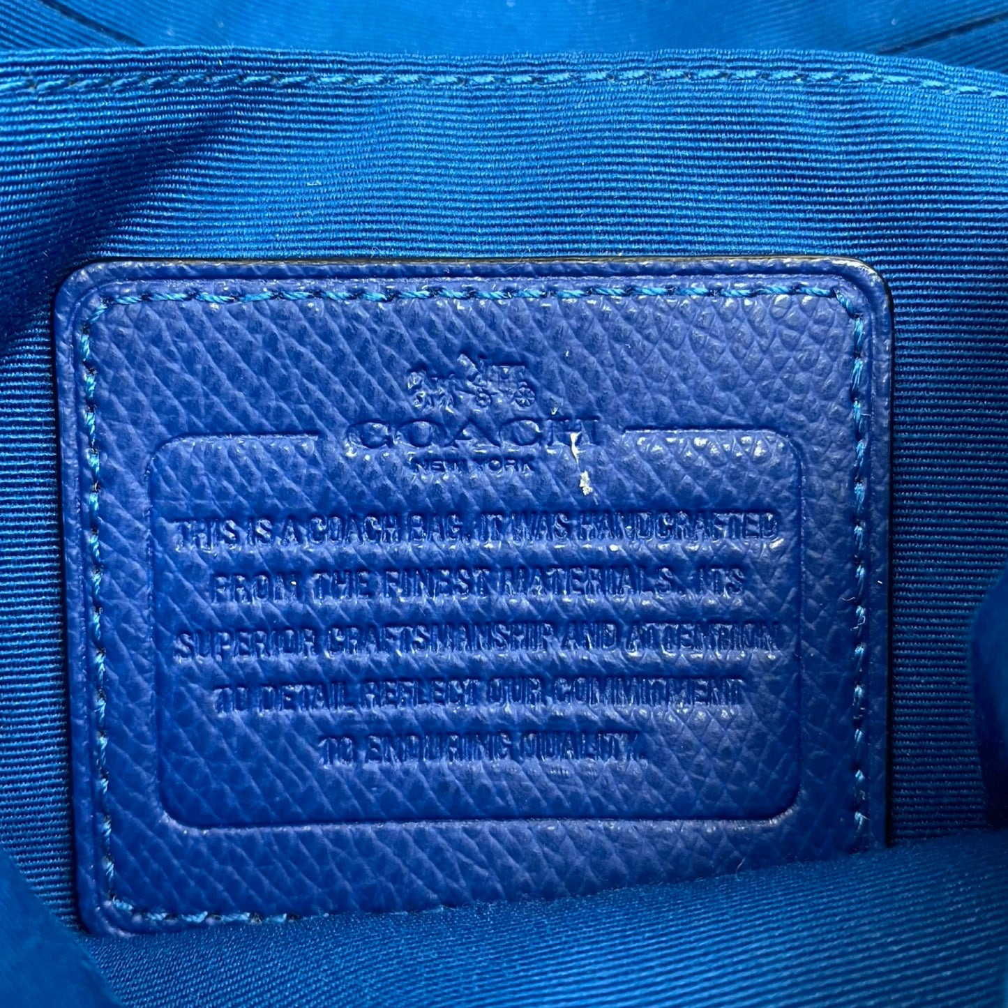 Handbag Designer By Coach In Blue, Size:Small