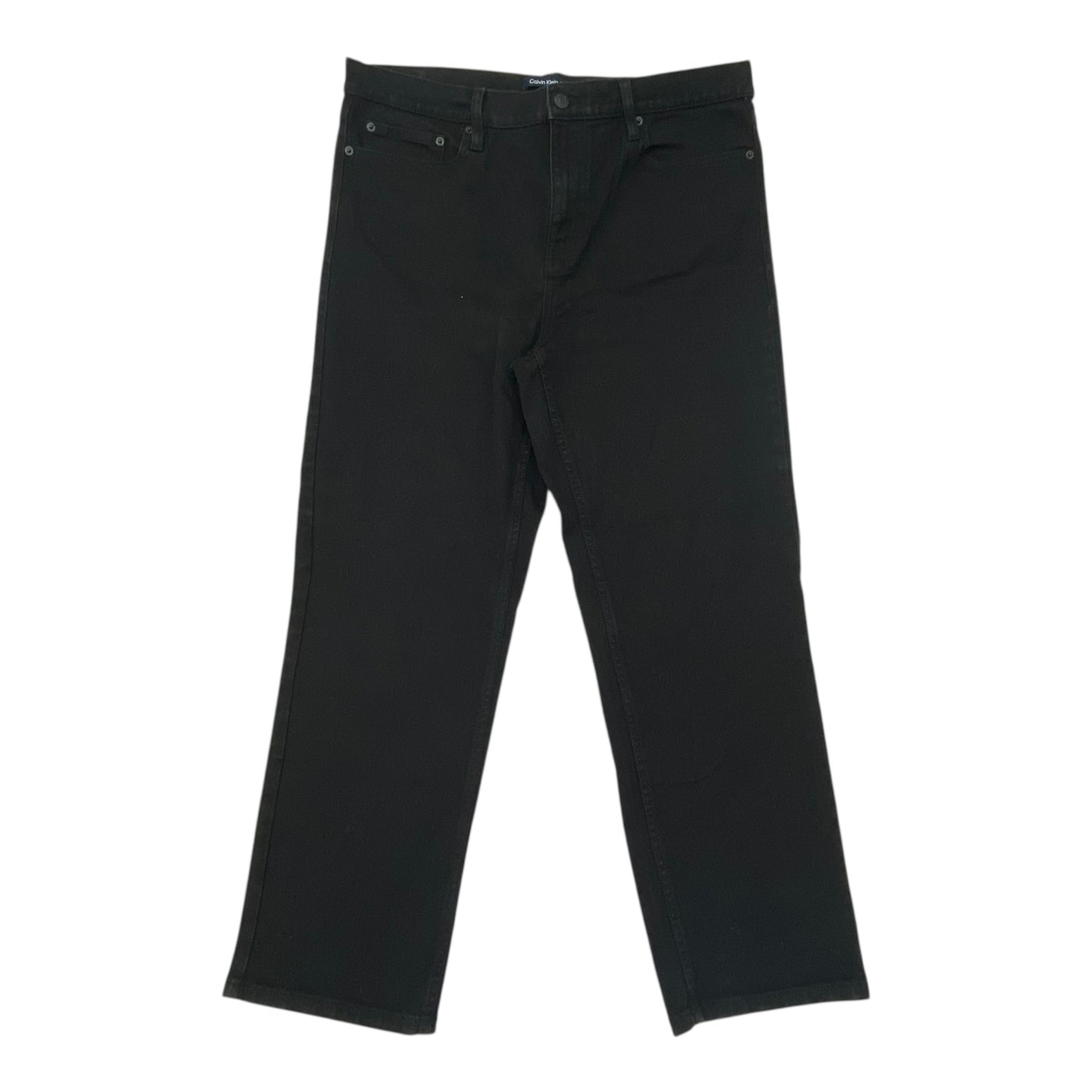 Jeans Straight By Calvin Klein In Black Denim, Size:14