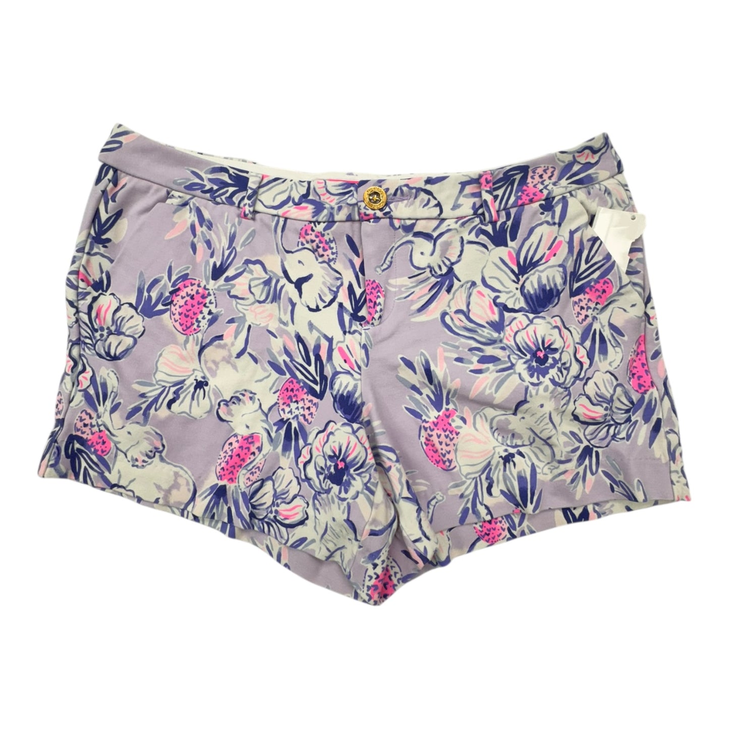 Shorts Designer By Lilly Pulitzer In Purple & White, Size:14