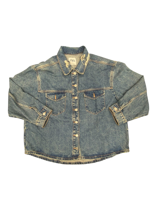 Jacket Denim By Zara In Blue, Size:M