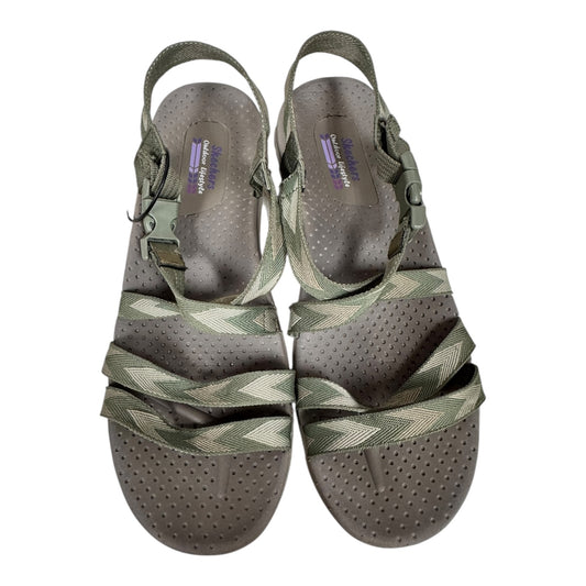 Sandals Flats By Skechers In Green, Size:8