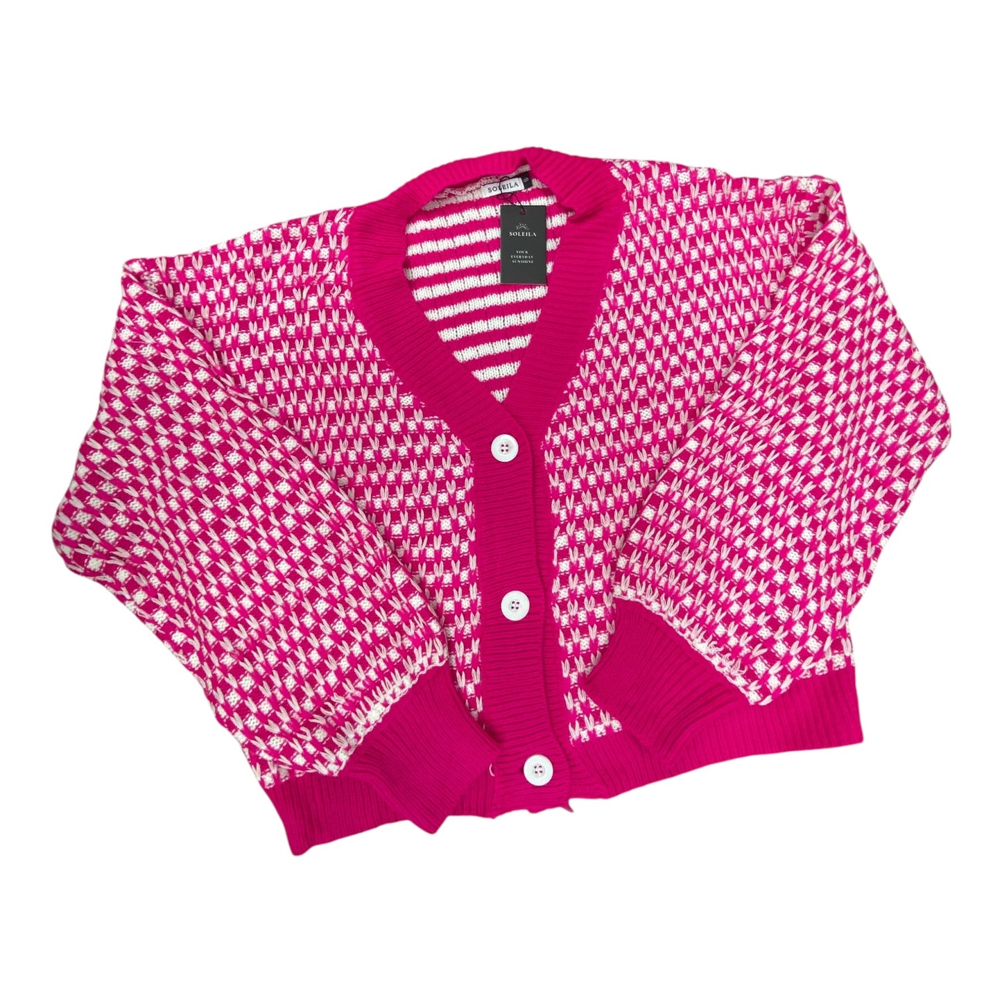 Sweater Cardigan By Cmc In Pink, Size:S