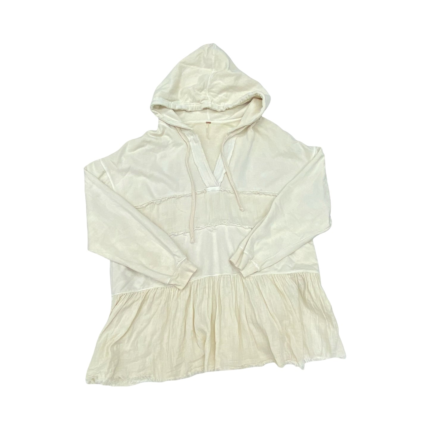 Sweatshirt Hoodie By Free People In Cream, Size:L