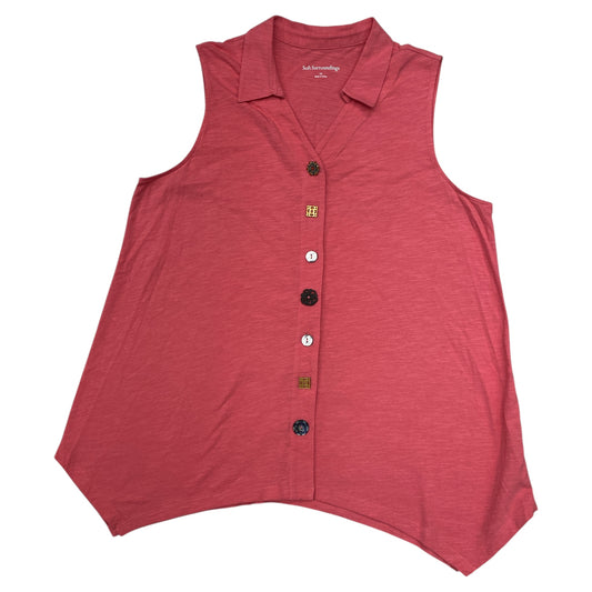 Top Sleeveless By Soft Surroundings In Pink, Size:1X