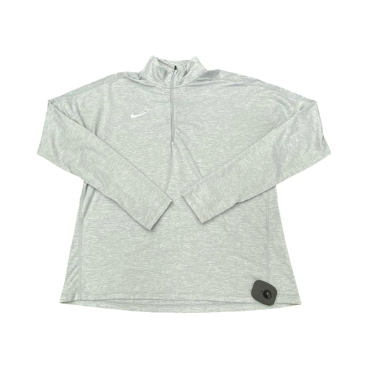 Athletic Top Ls Collar By Nike In Grey, Size:M