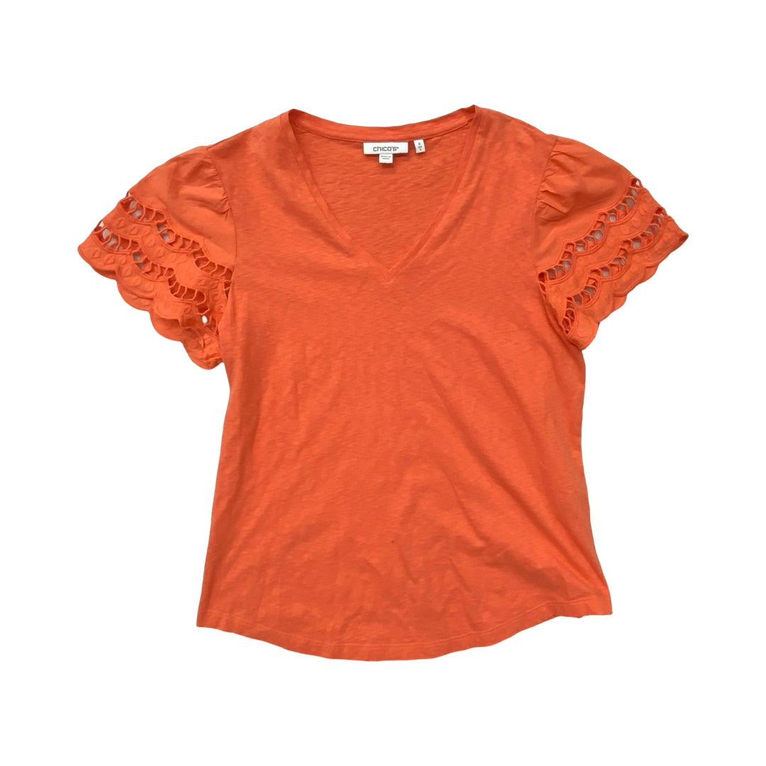 Top Ss By Chicos In Orange, Size:S