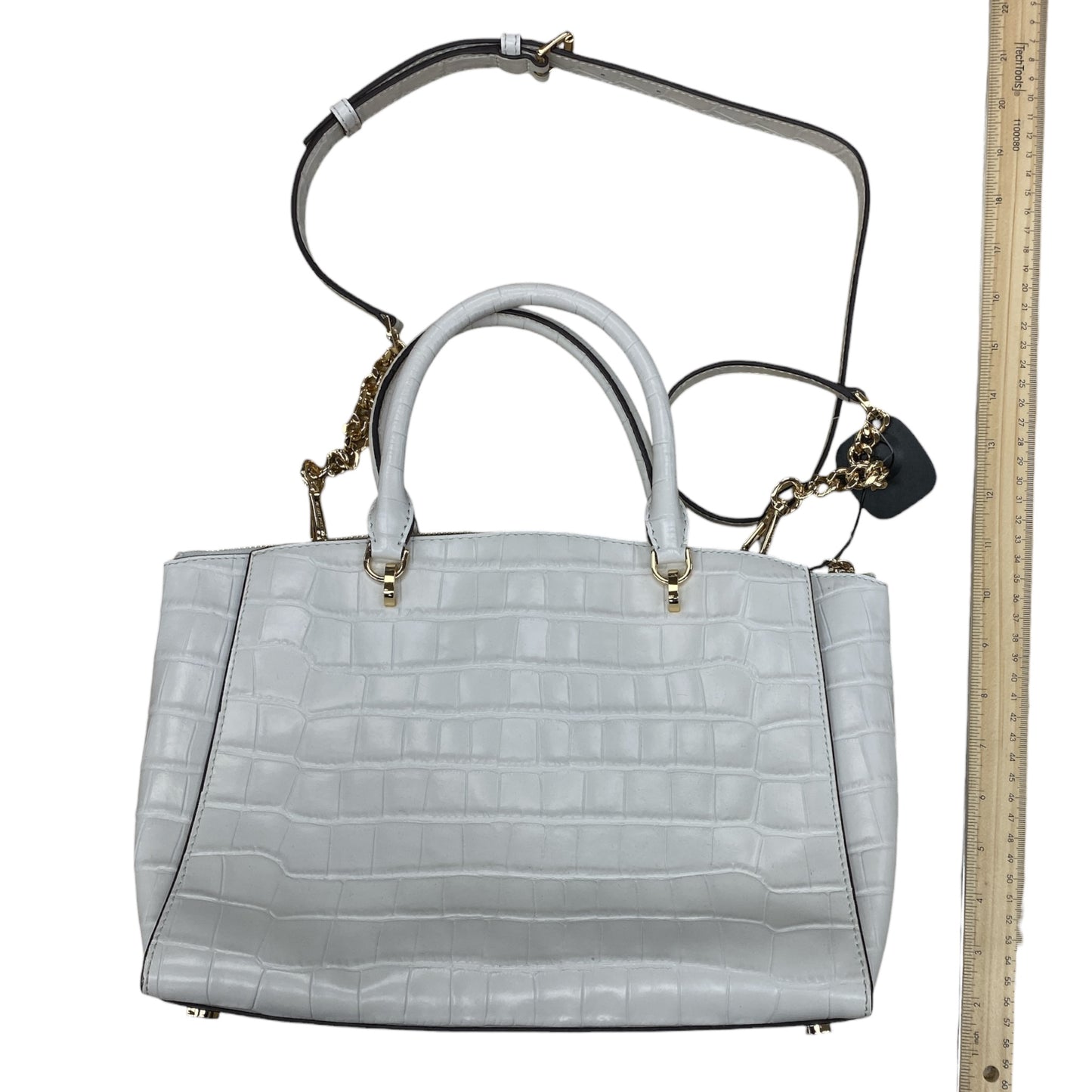 Handbag Designer By Michael Kors In White, Size:Medium