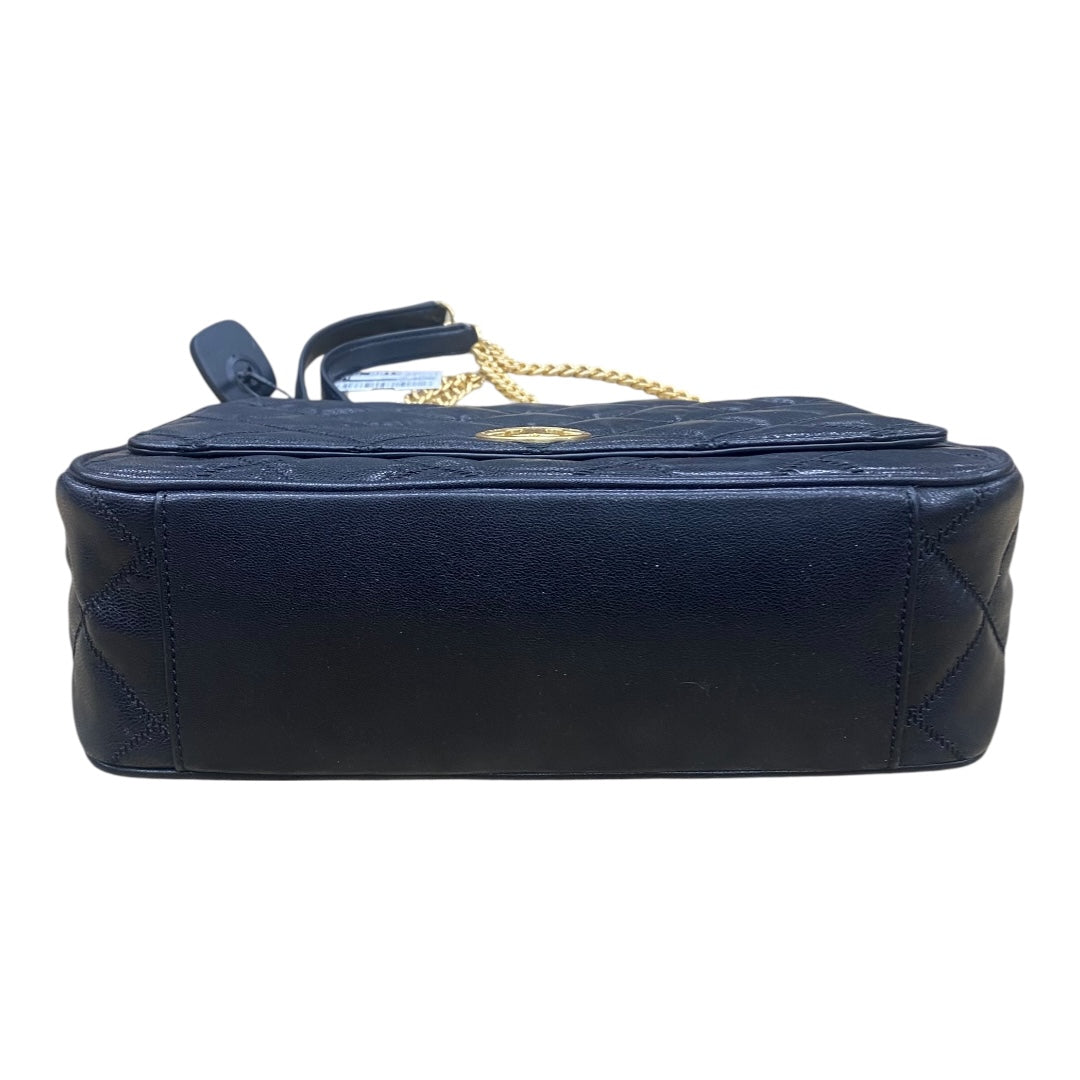 Handbag Designer By Tory Burch In Black & Gold, Size:Large