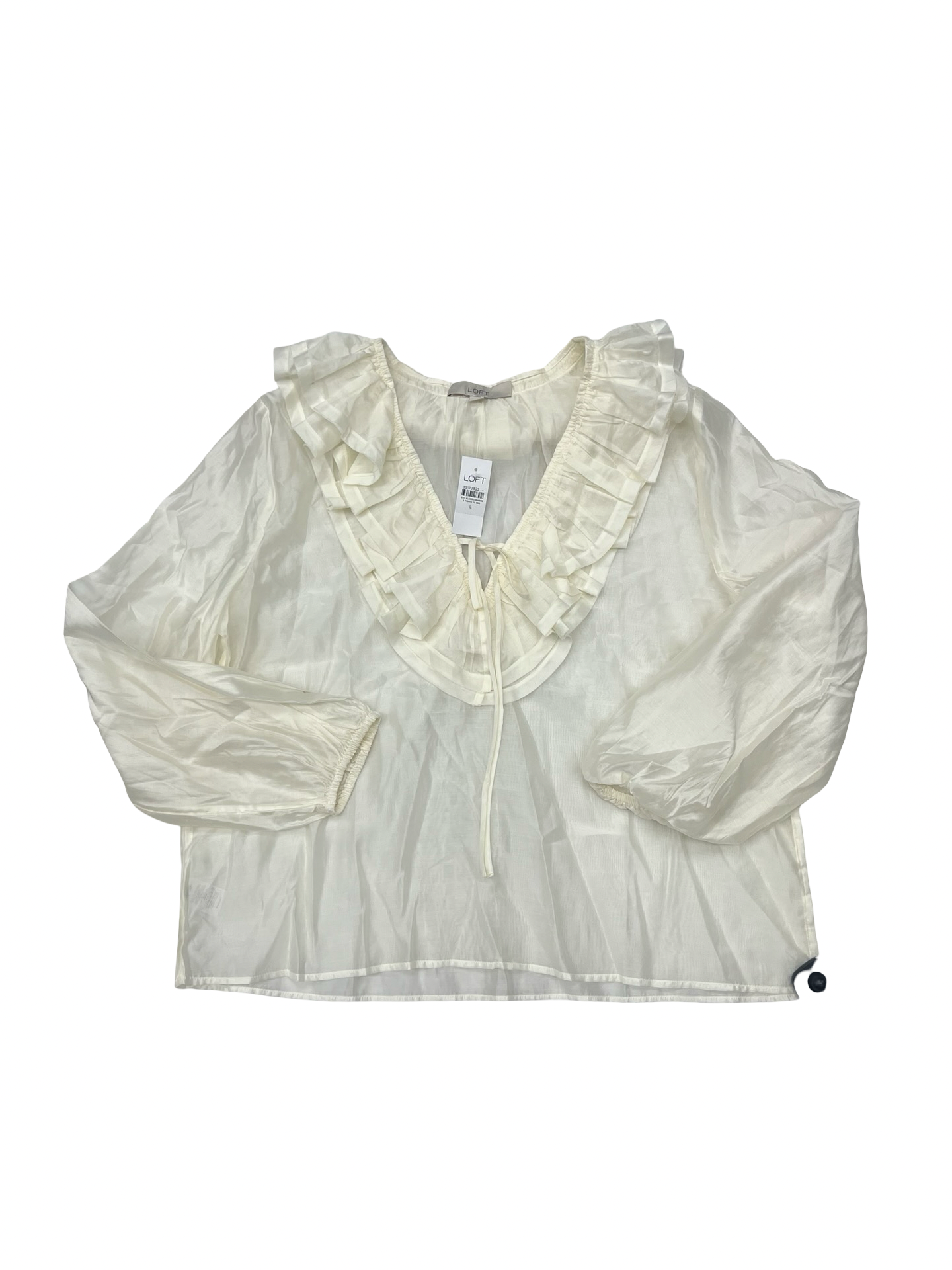 Top Ls By Loft In Ivory, Size:L