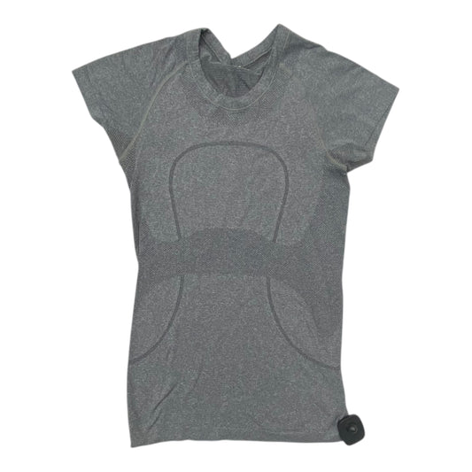 Athletic Top Ss By Lululemon In Grey, Size:S