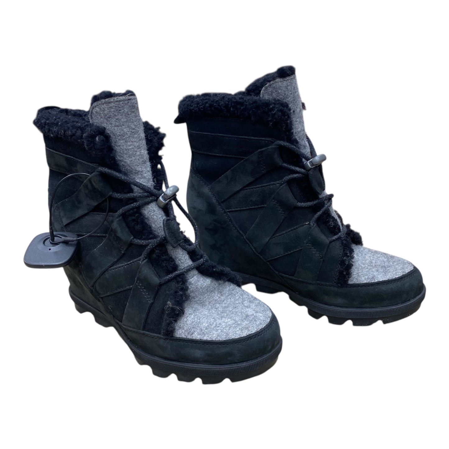 Boots Designer By Sorel In Black & Grey, Size:8