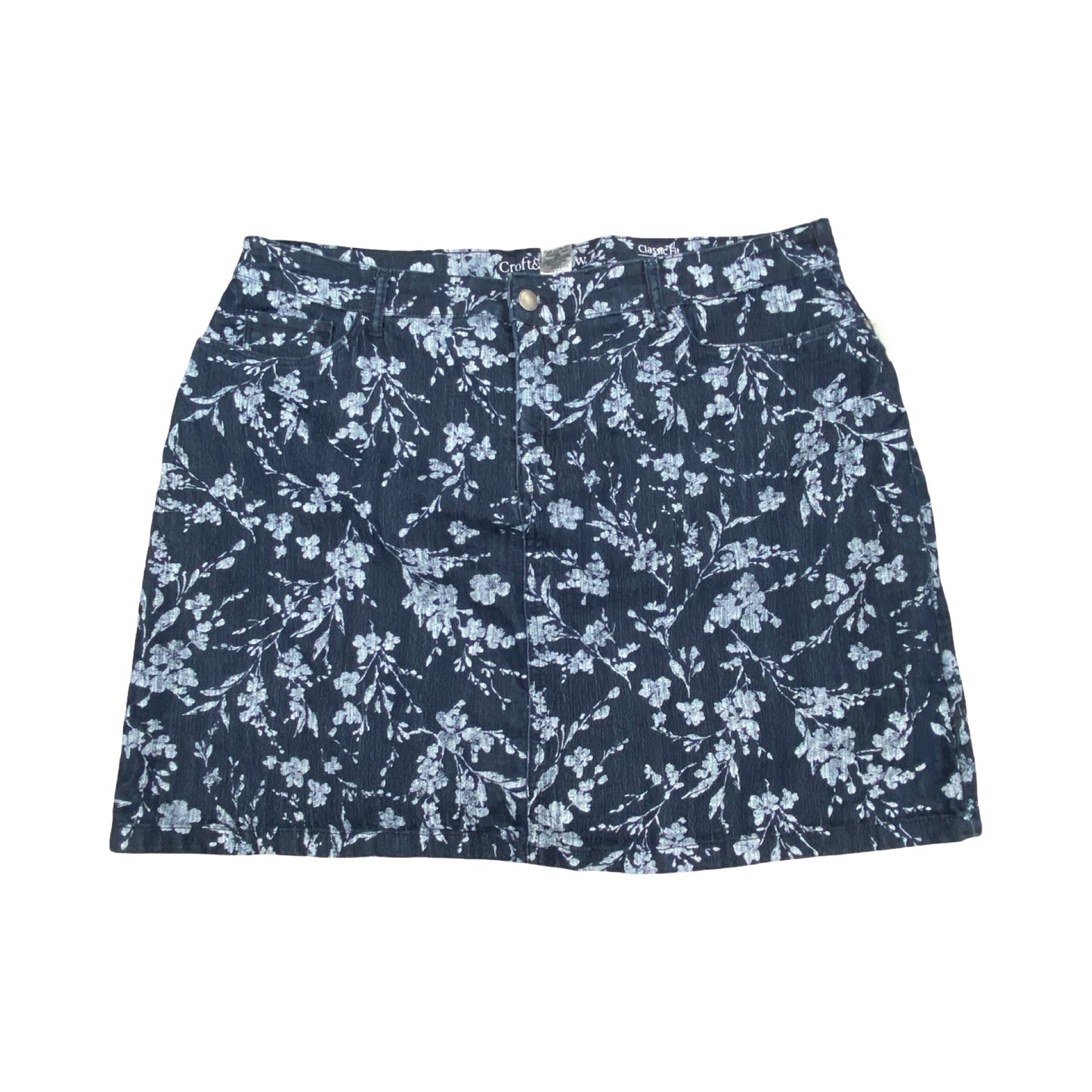 Skort By Croft And Barrow In Blue Denim, Size:18