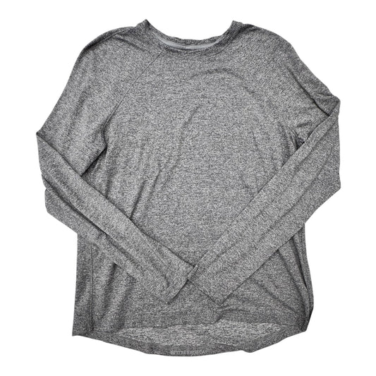 Athletic Top Ls Crewneck Designer By Lululemon In Grey, Size:6