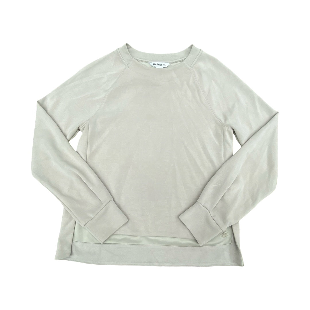Athletic Sweatshirt Crewneck By Athleta In Beige, Size:Xxs
