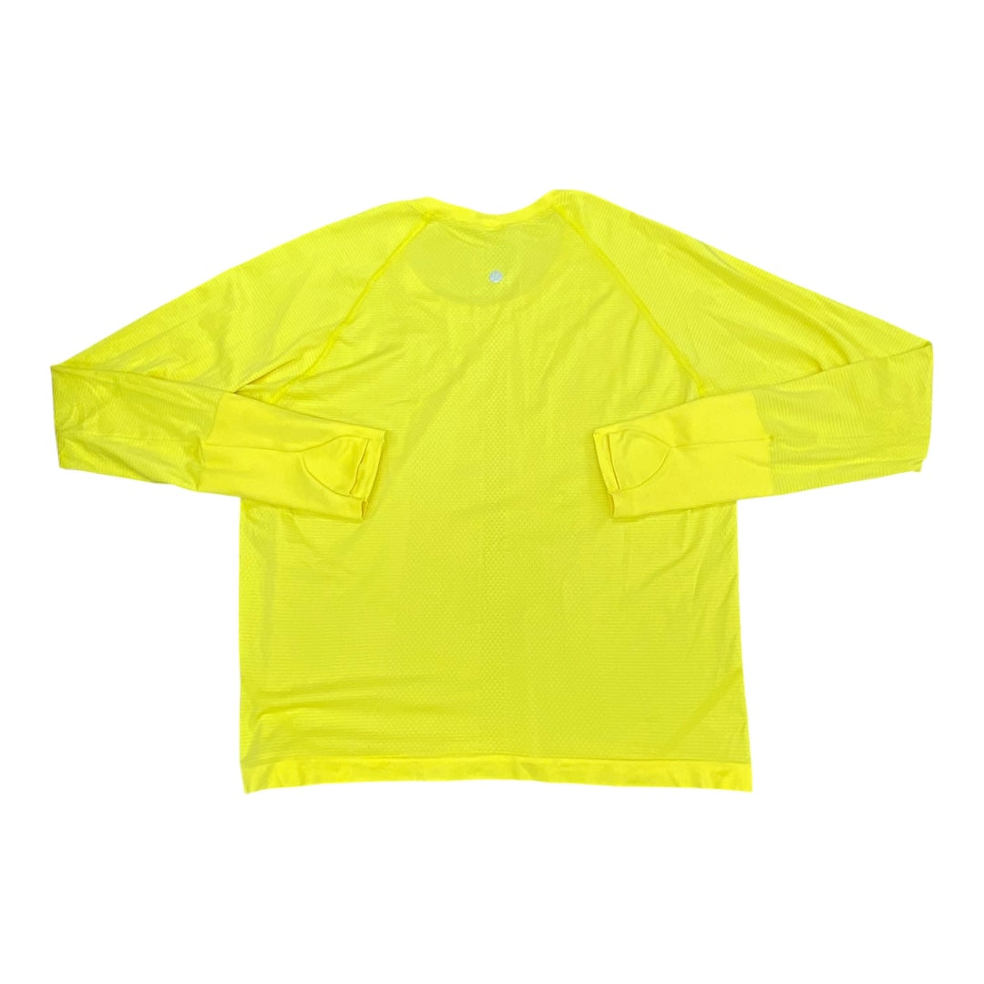 Athletic Top Ls Crewneck By Lululemon In Yellow, Size:14
