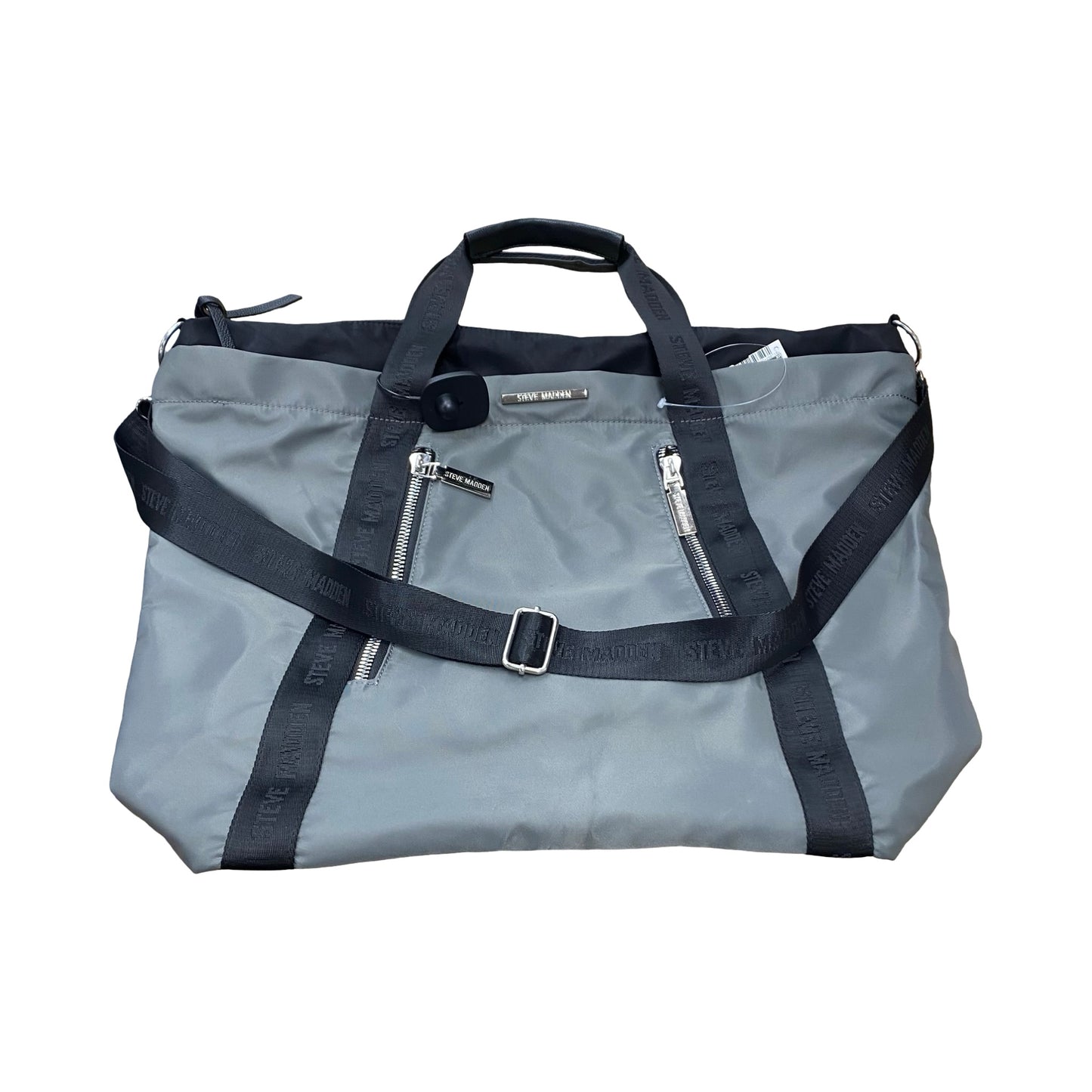 Handbag By Steve Madden In Black & Grey, Size:Large