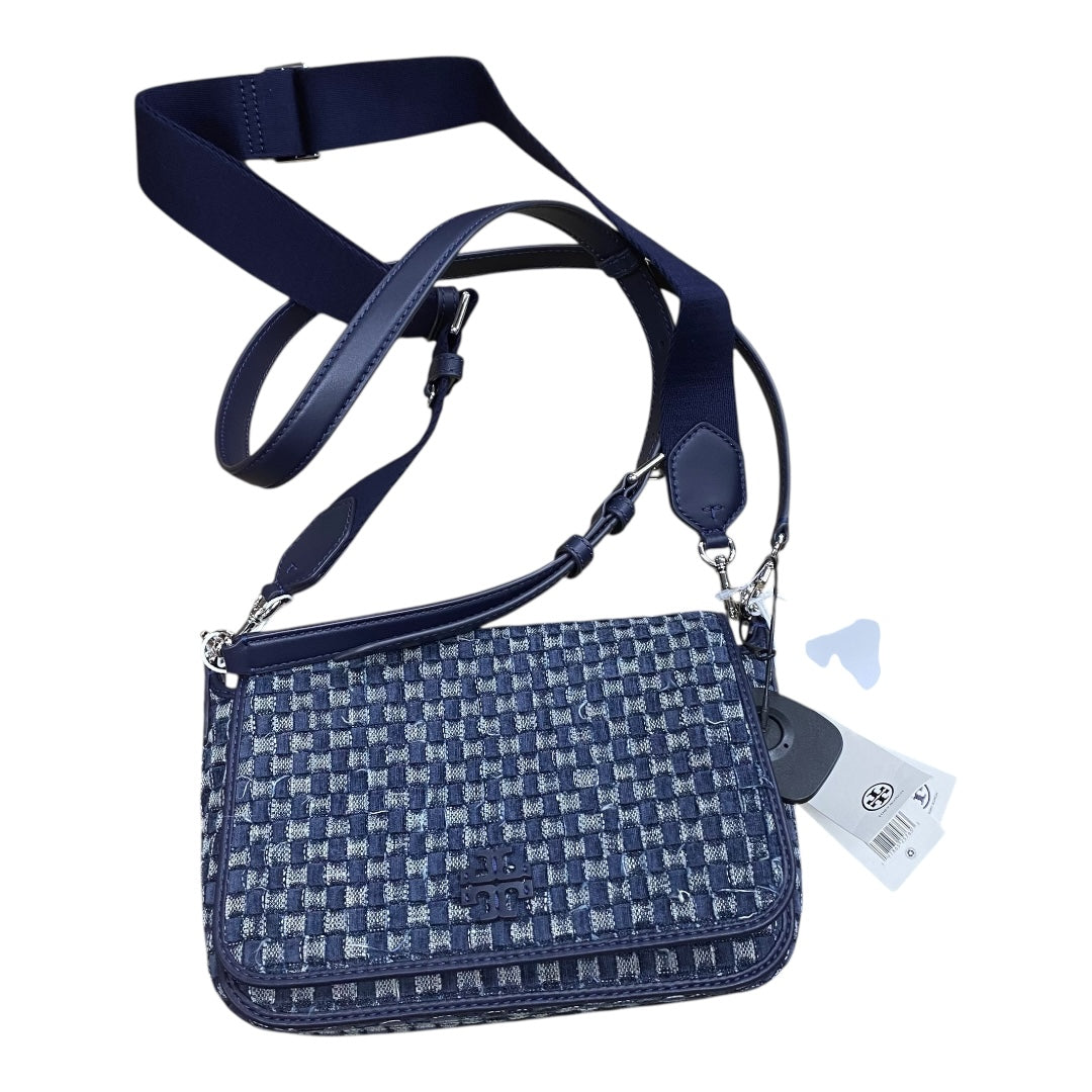 Handbag Designer By Tory Burch In Blue Denim, Size:Small