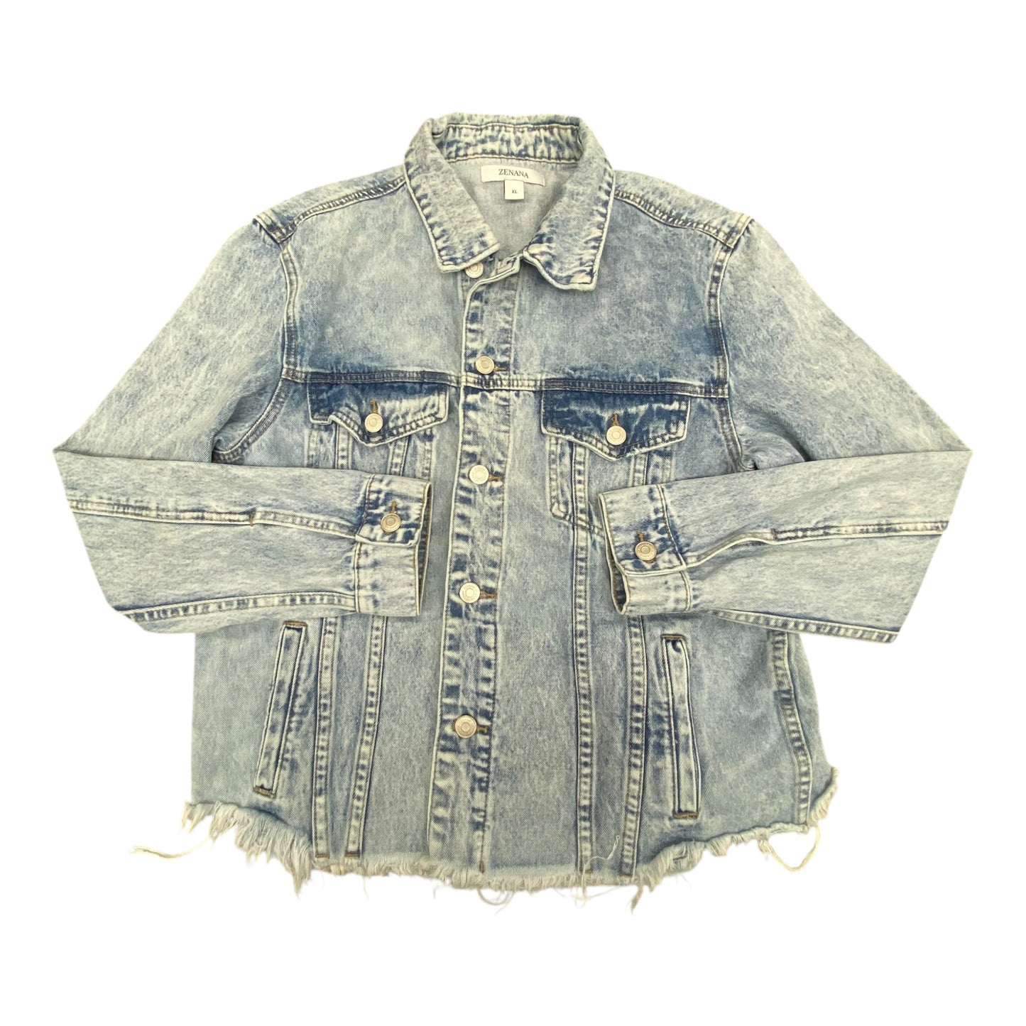 Jacket Denim By Zenana In Blue, Size:Xl
