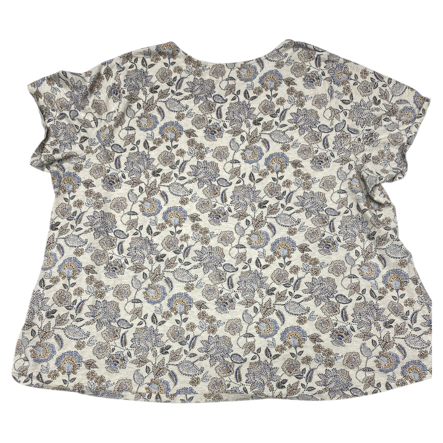 Top Ss By Pure Jill In Blue & Tan, Size:4X