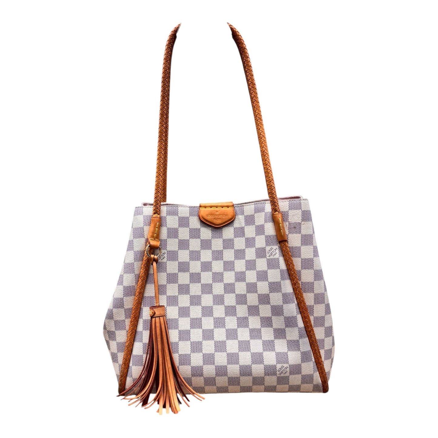 Damier Azur Propriano  Handbag Luxury Designer By Louis Vuitton In Rose Ballerine, Size: Medium (As Is)