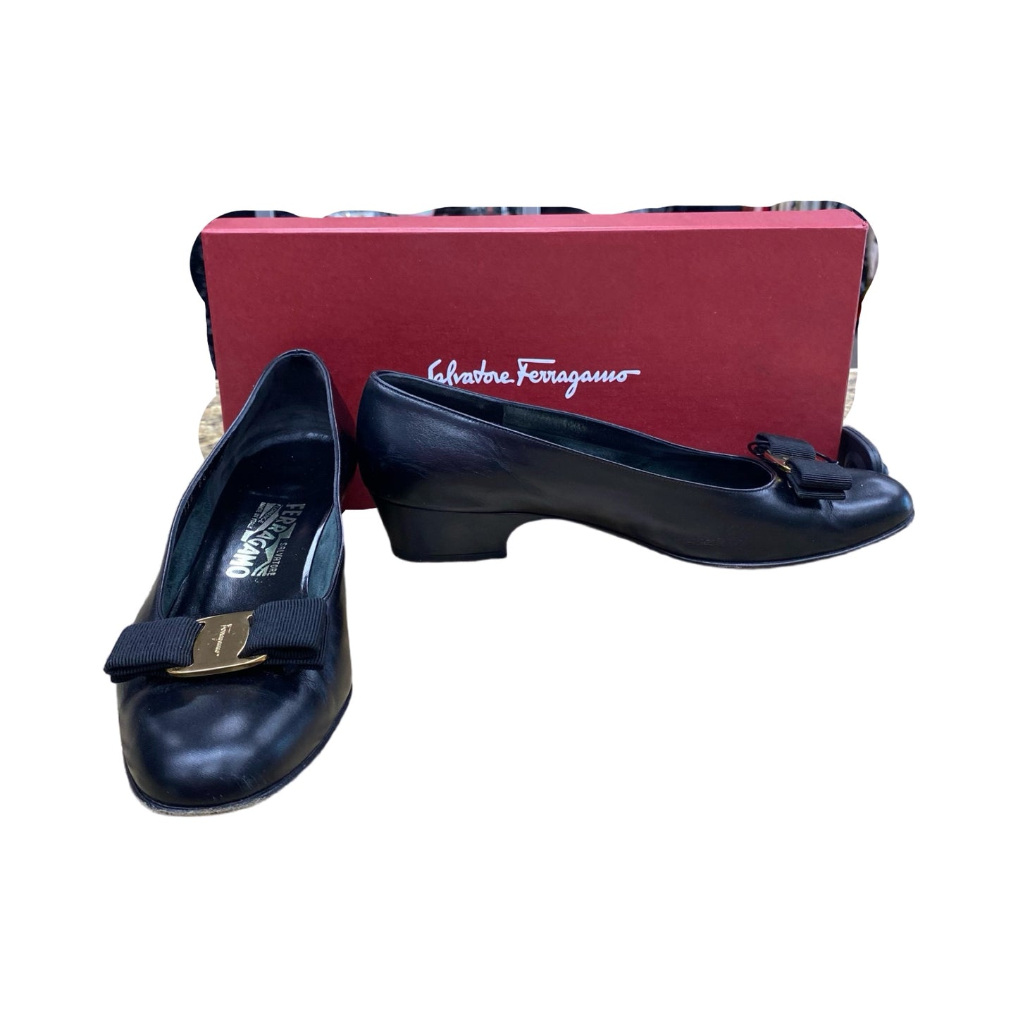 Shoes Luxury Designer By Ferragamo In Black, Size:8.5