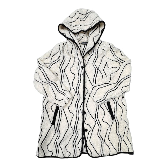 Coat Faux Fur & Sherpa By PICADILLY In Black & Cream, Size:Xxl