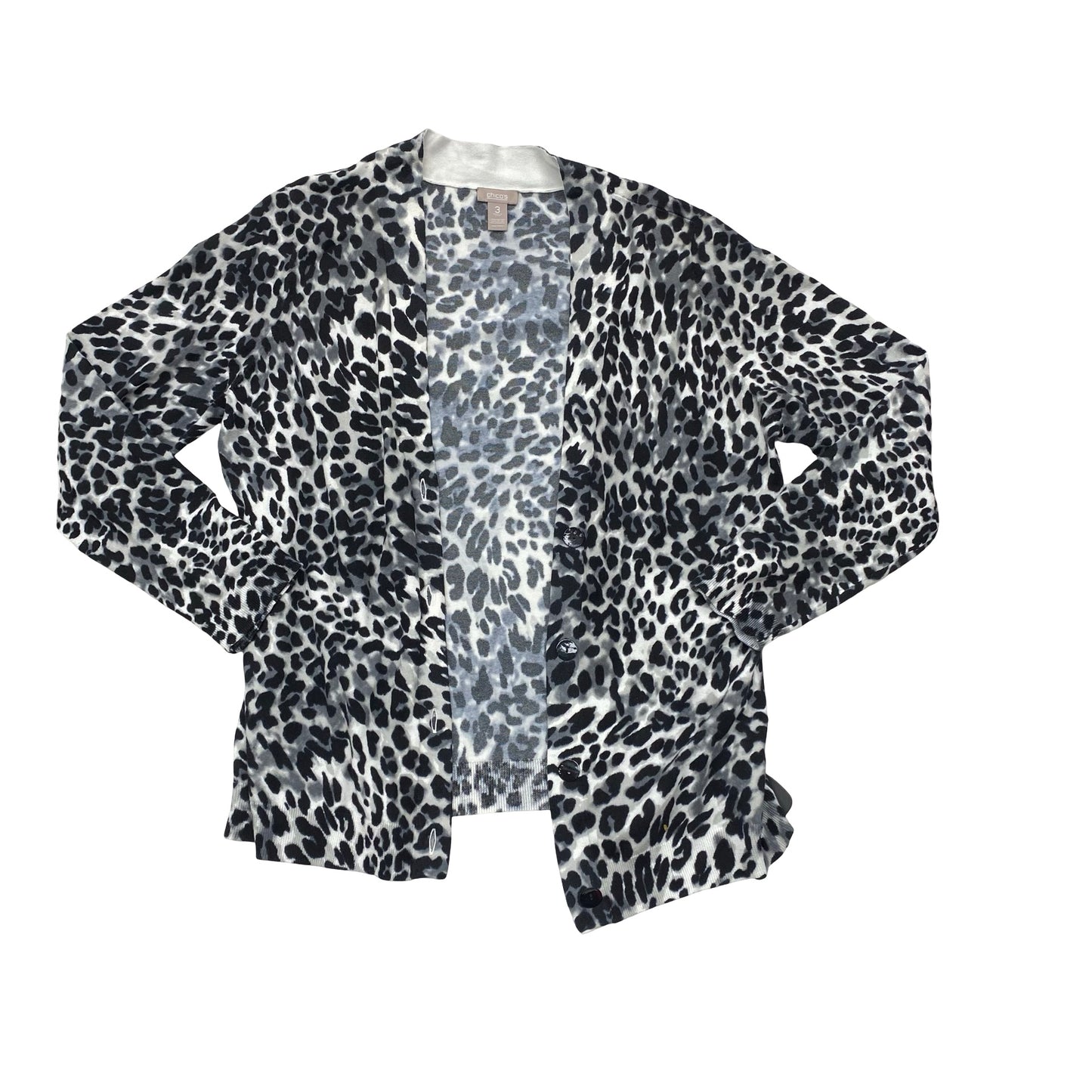 Sweater Cardigan By Chicos In Animal Print, Size:Xl