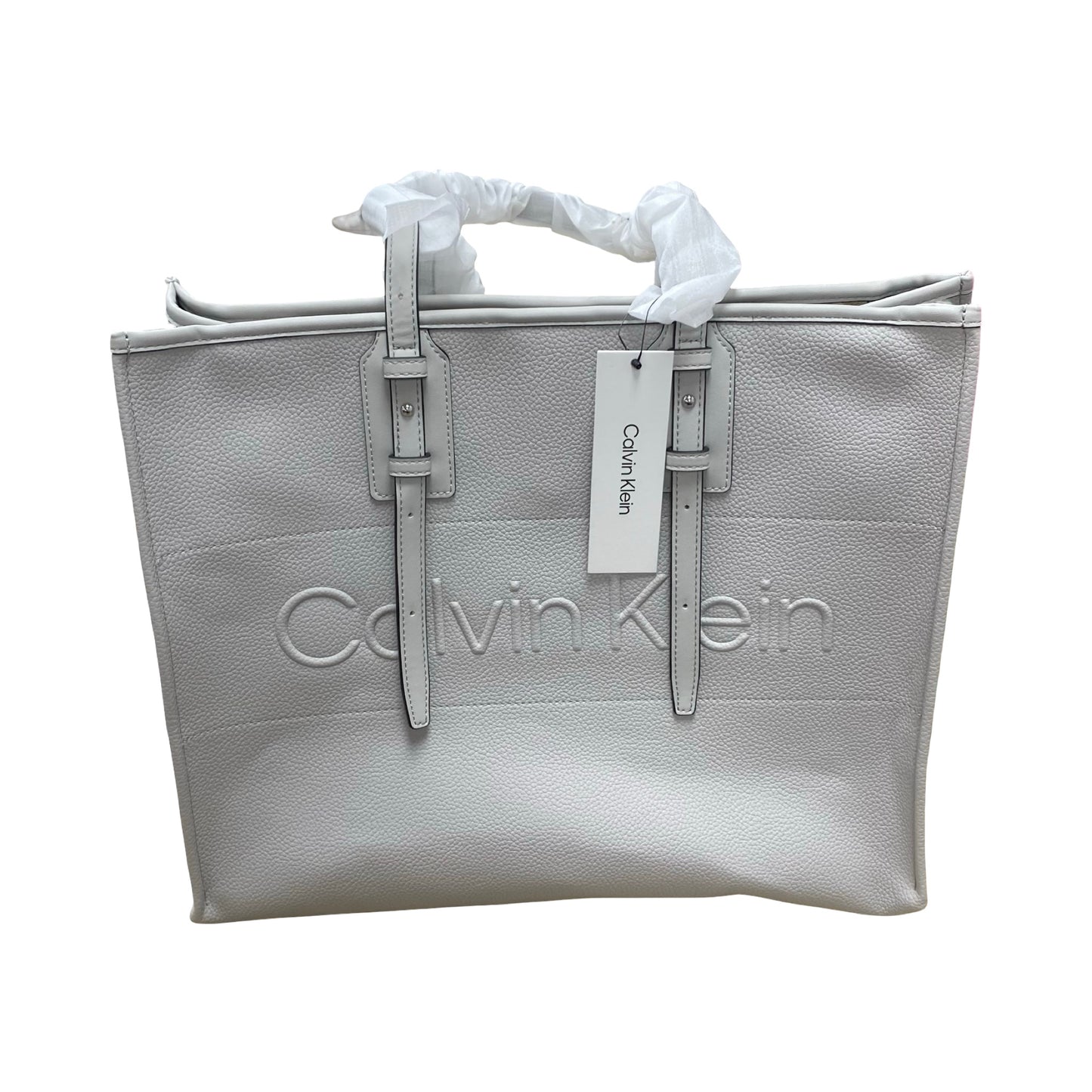 Handbag By Calvin Klein In Grey, Size:Large