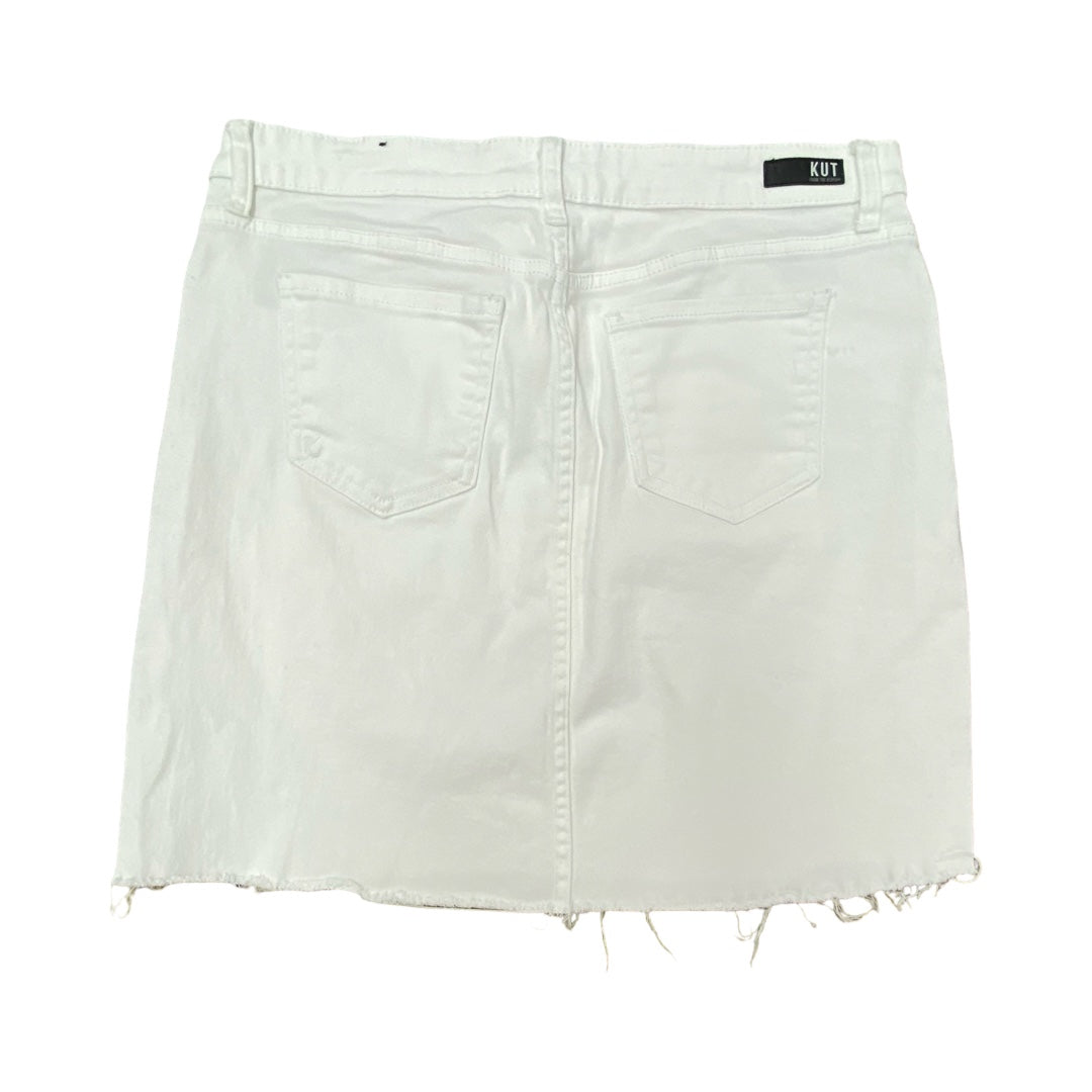 Skirt Midi By Kut In White Denim, Size:12