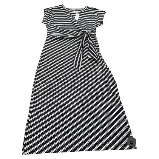 Dress Casual Midi By Loft In Black & White, Size:S