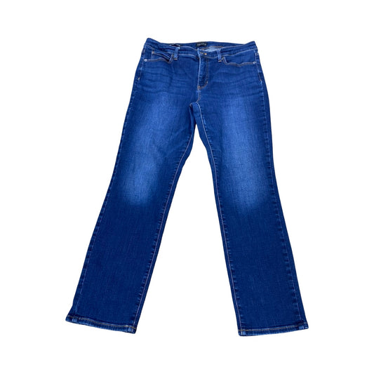 Jeans Straight By Talbots In Blue Denim, Size:10P