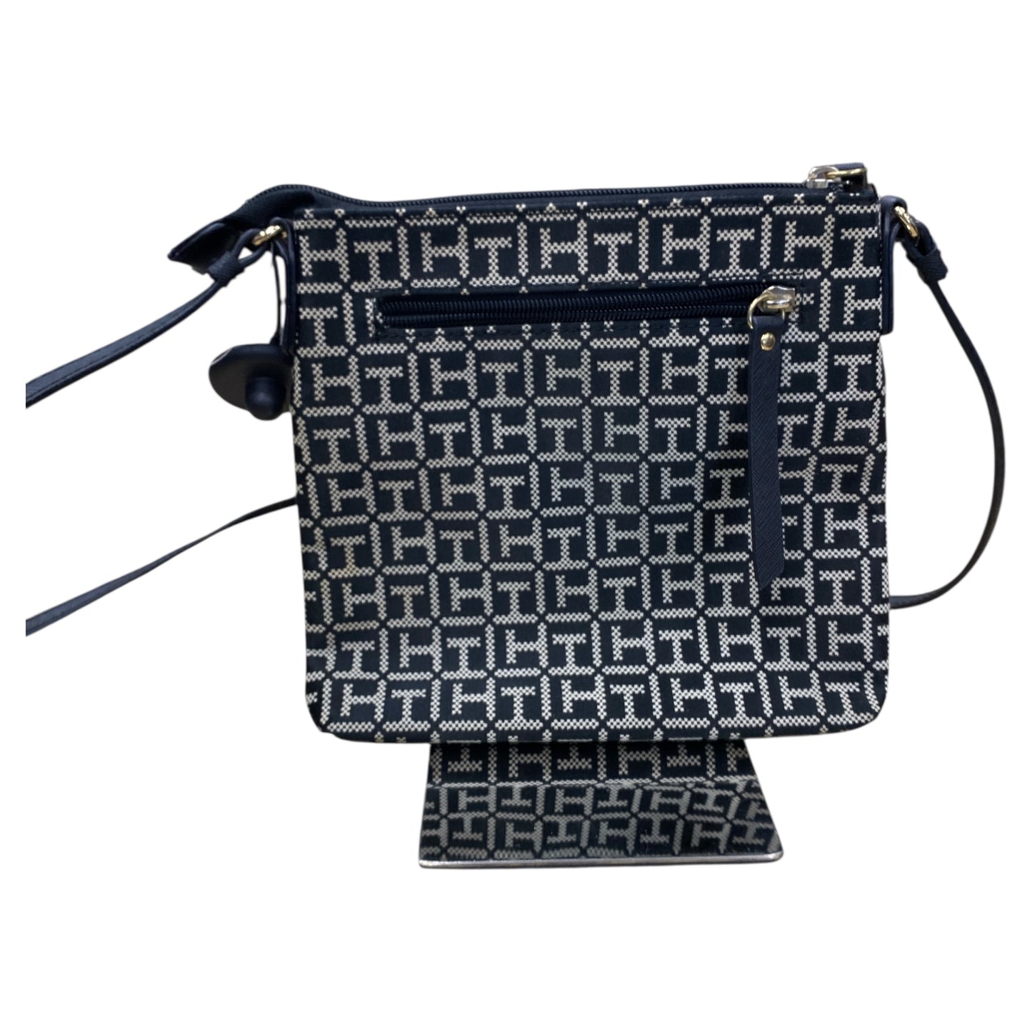 Handbag By Tommy Hilfiger In Black & Cream, Size:Small