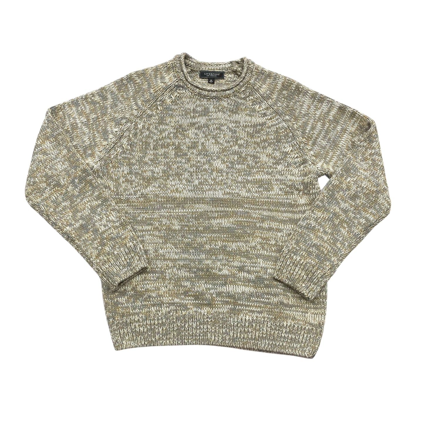 Sweater By Liverpool In Grey & Tan, Size:M