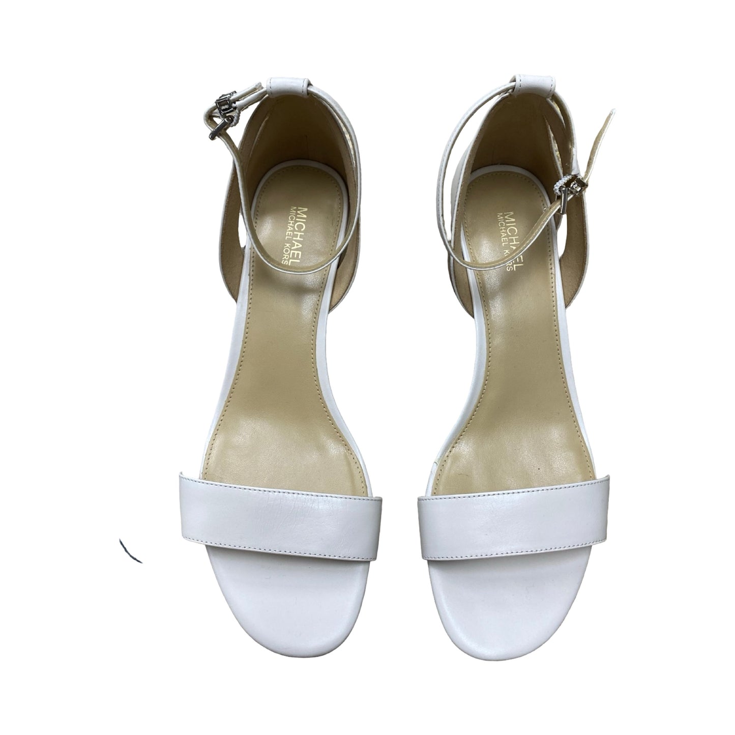 Sandals Heels Block By Michael By Michael Kors In Cream, Size:8