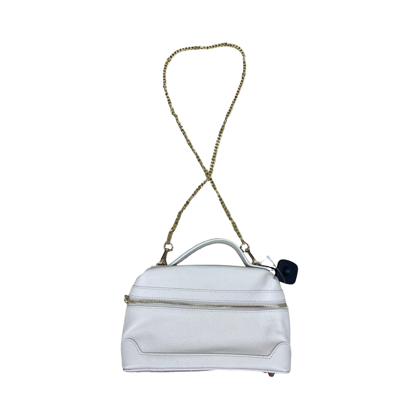 Handbag Leather By Divina Firenze In Cream, Size:Medium