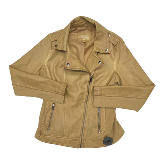 Jacket Moto Leather By Sebby In Brown, Size:Sp