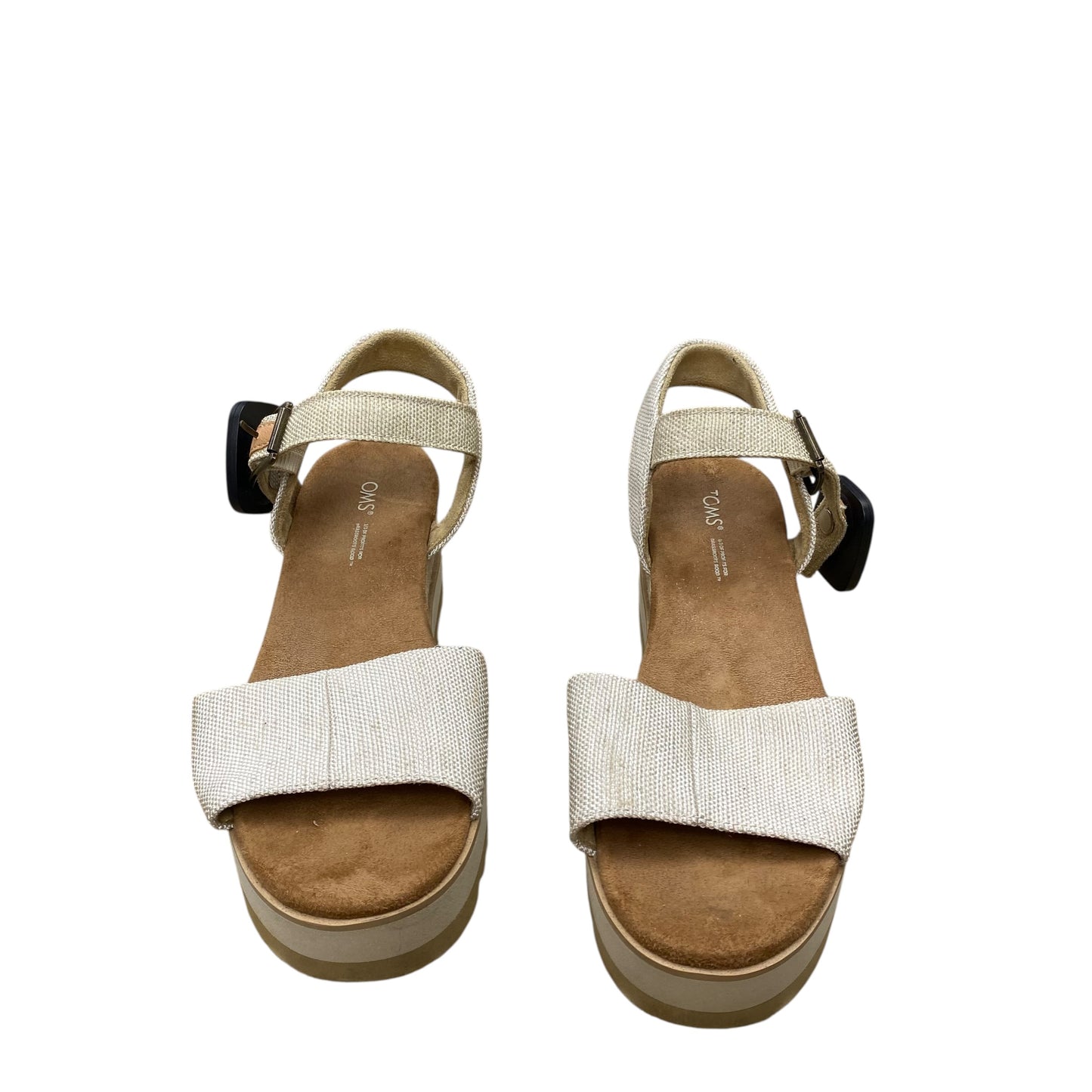 Sandals Heels Wedge By Toms In Beige, Size:8