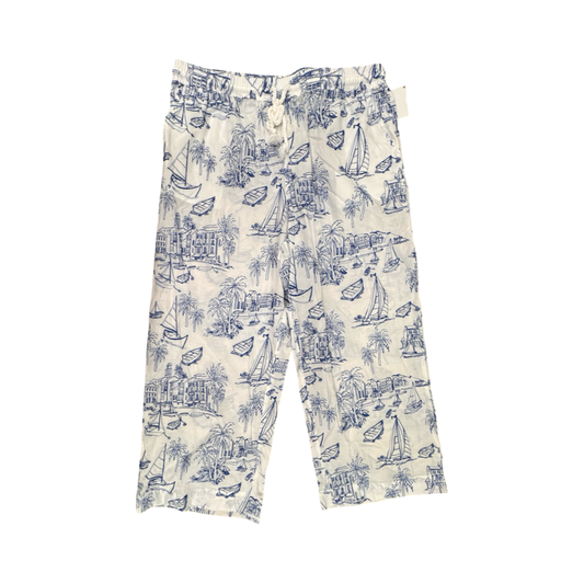 Pants Cropped By Cynthia Rowley In Blue & White, Size:Xl