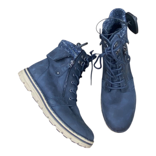 Boots Ankle Flats By Cmc In Blue, Size:8.5
