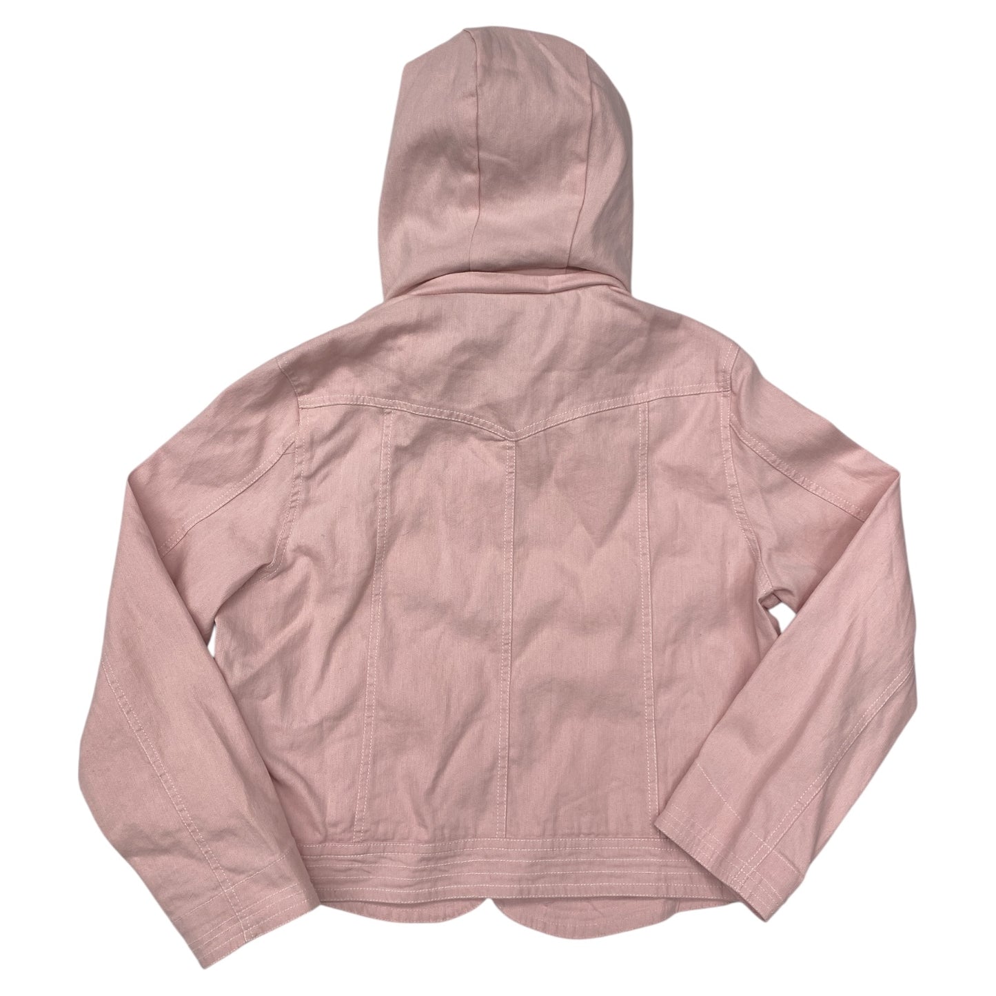 Jacket Denim By SwitchHoods In Pink Denim, Size:Xl