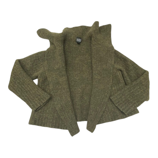 Sweater Cardigan Designer By Eileen Fisher In Green, Size:M