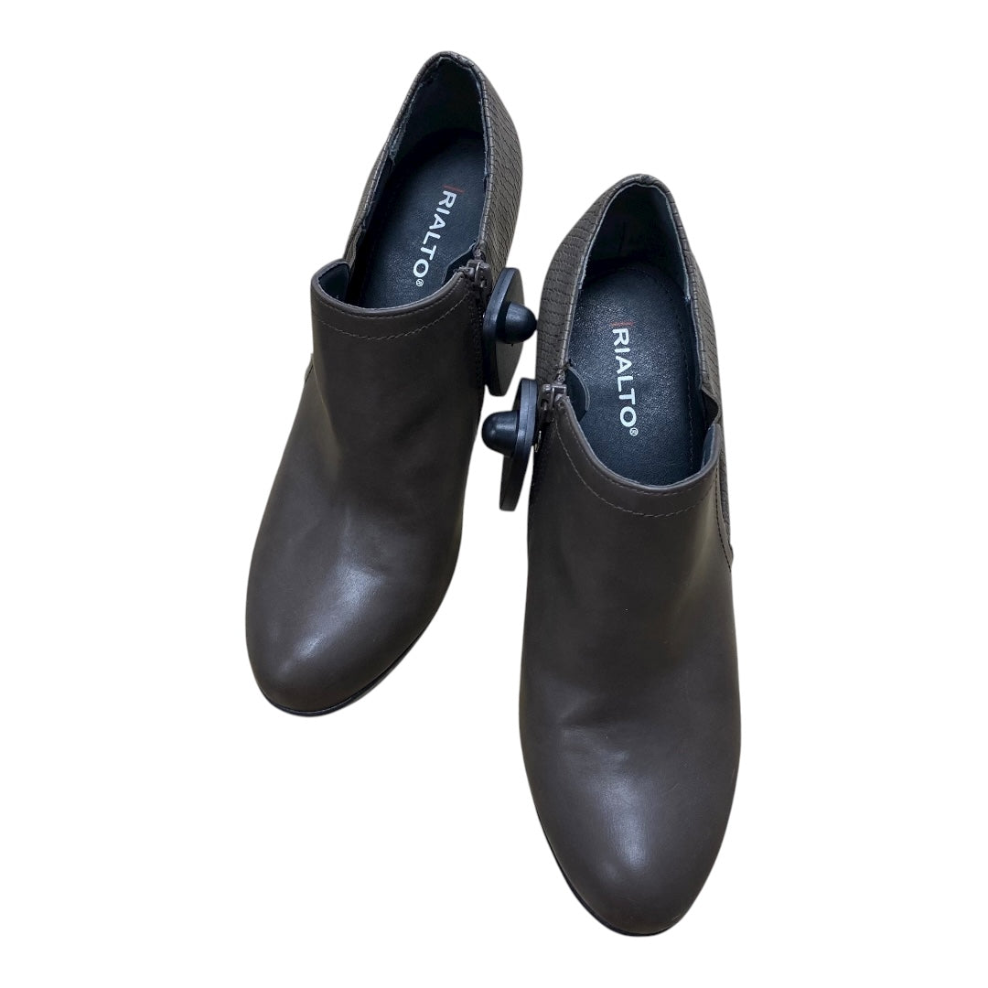 Boots Ankle Heels By Rialto In Taupe, Size:9