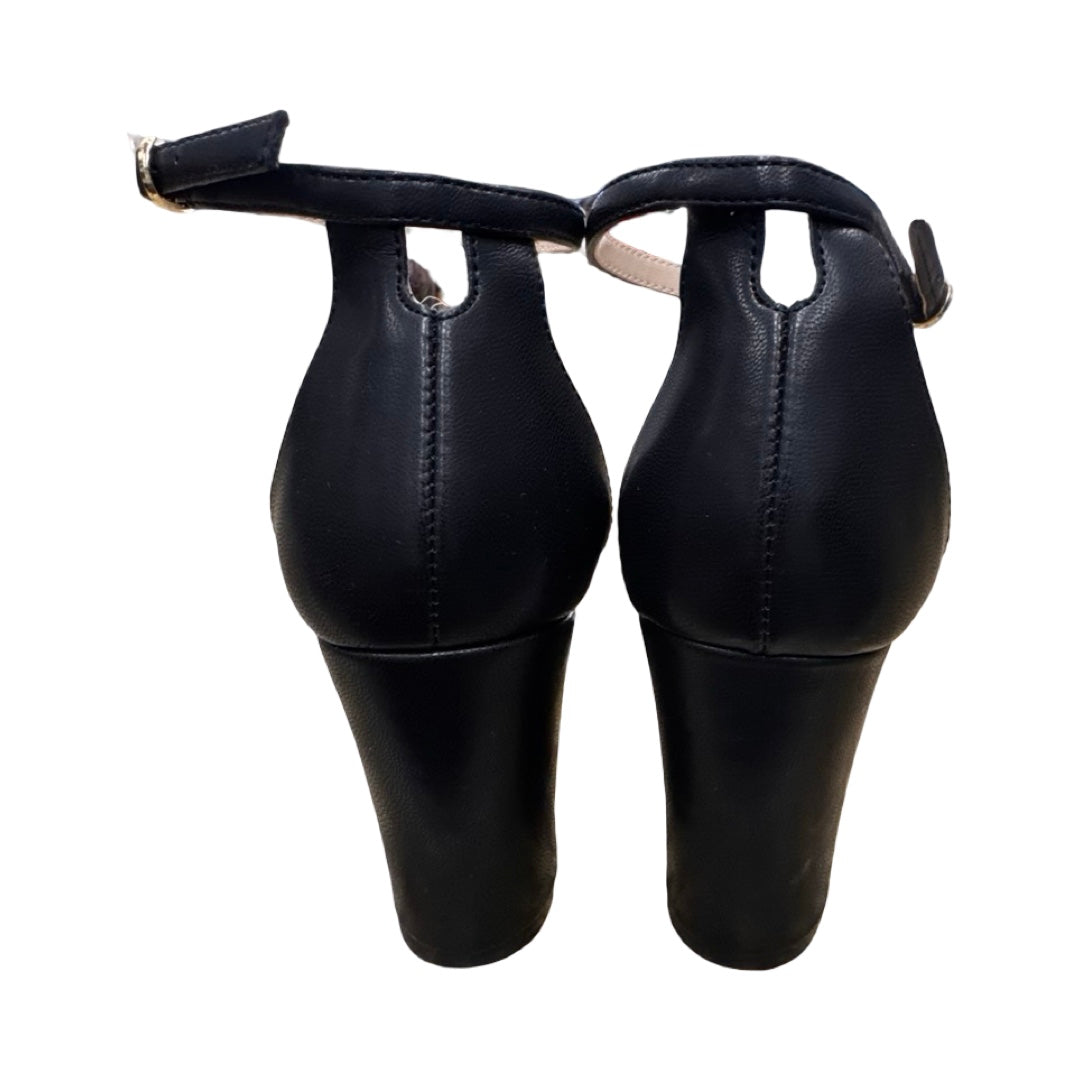 Shoes Heels Block By Kelly And Katie In Black, Size:7.5